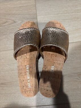 Jack Rogers Rose Gold Eyelet Sandals